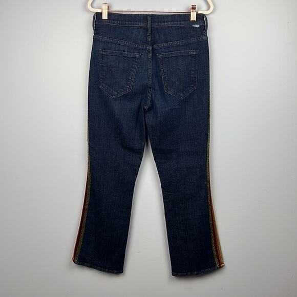 Mother “the insider crop” Swept away glitter racer size 28 cropped jeans - Picture 8 of 11